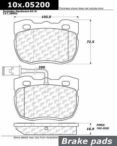 Centric 104.05200 brake pad or shoe, front