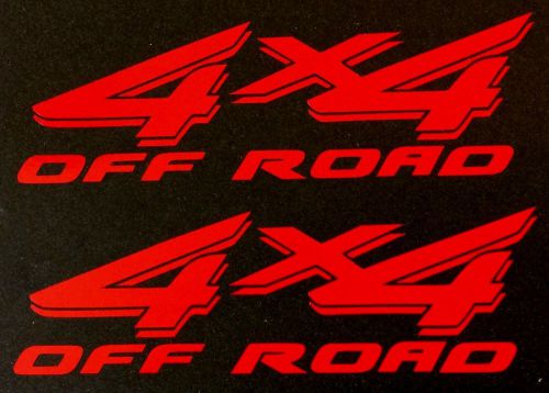 2 red 4x4 off road decal sticker 4wd truck ford chevy dodge toyota gmc logo