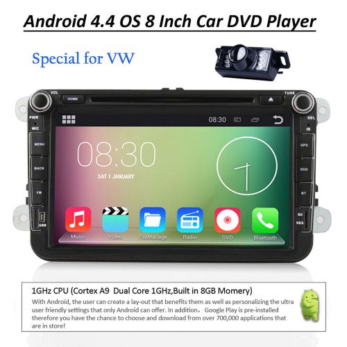 Camera+8&#039;&#039;android 4.4 stereo car dvd player quad core gps navi 2din radio for vw