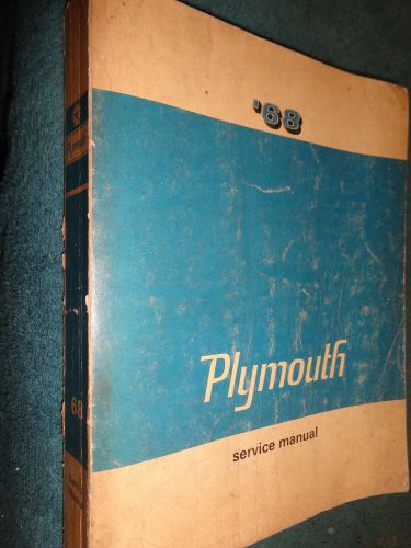 1968 plymouth shop manual / original satellite barracuda fury &amp; more book