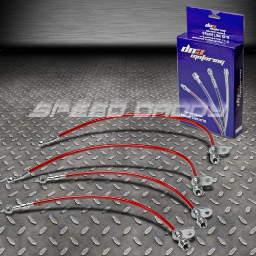 Stainless steel hose brake line for 02-06 rsx dc5/-06 civic si/-12 crz/tsx red