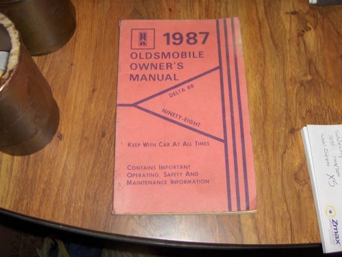 Oldsmobile 1987 owners manual