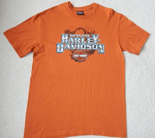Mens harley davidson t-shirt texas orange lg nwot classic heritage blank back