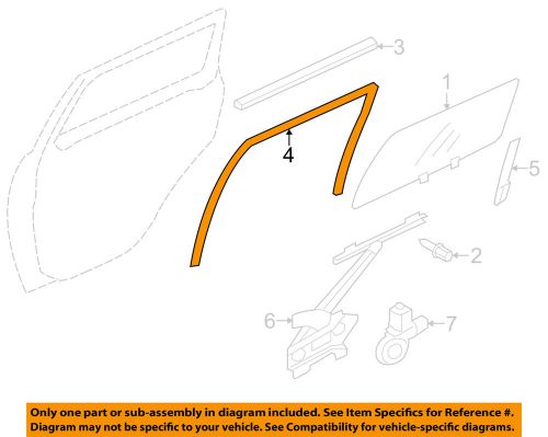 Mitsubishi oem 14-16 outlander glass-rear door-run channel left 5735a437