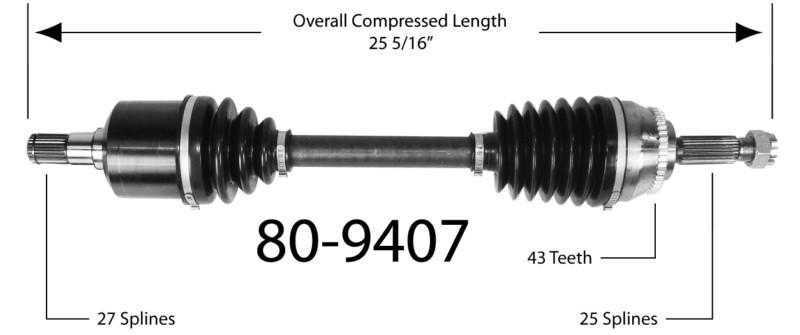 Empi 80-9407 new constant velocity premium cv half shaft drive axle assembly