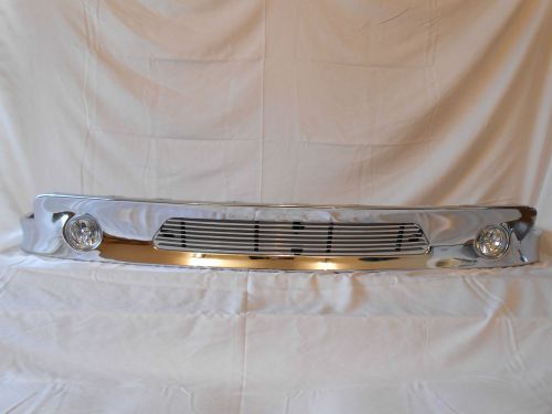 1999-2002 chevy silverado chrome steel lower valance with fog &amp; billet