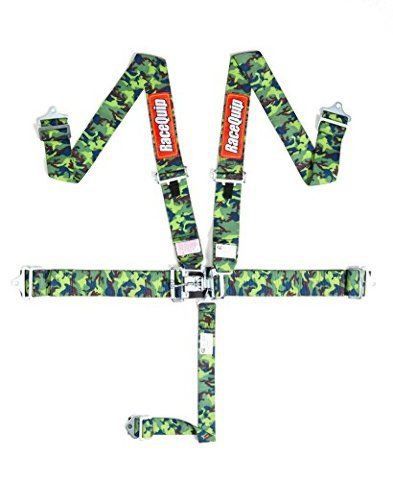 Racequip 711791 camo latch and link 5 point auto racing harness set (sfi 16.1 se