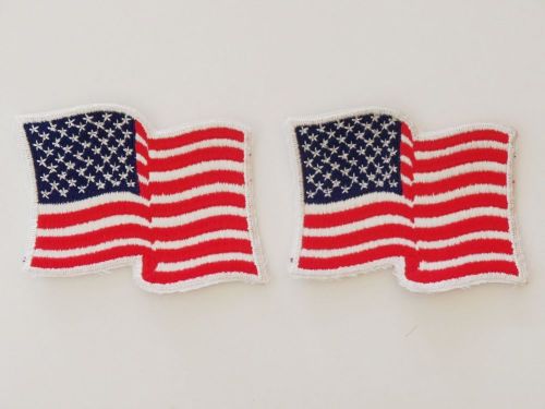 2 nos vintage american flag patches - chopper bobber leather vest jacket emblem