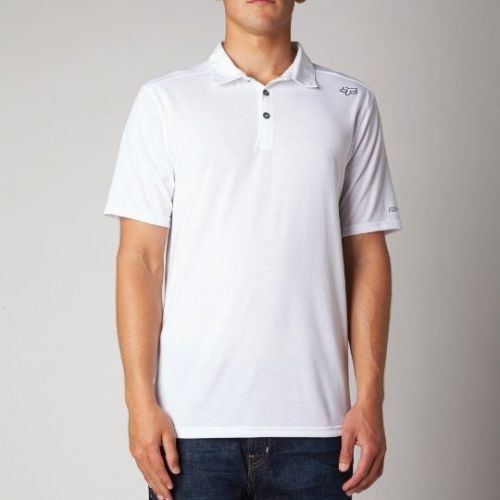 Fox racing rookie mens short sleeve polo shirt white