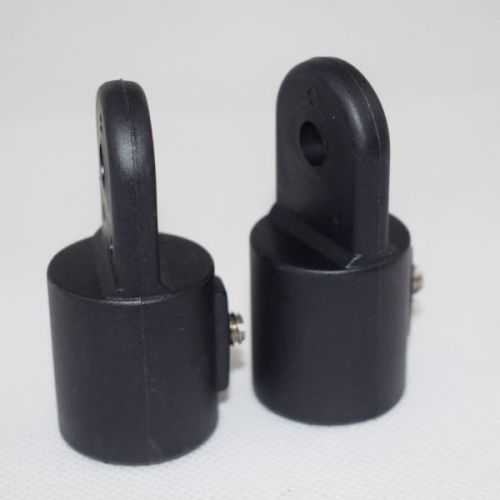 2x black nylon bimini top cover fittings cap outside eye end 7/8&#034; tube