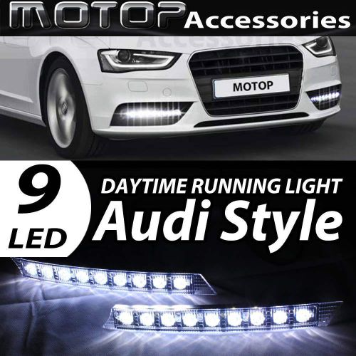 Fog light pair 9 led audi style daylight drl daytime running driving light