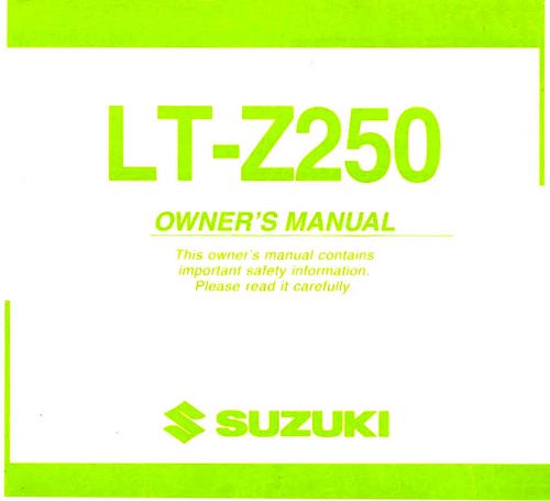 2003 suzuki lt-z250 quadsport atv owners manual -ltz 250-suzuki-ltz250