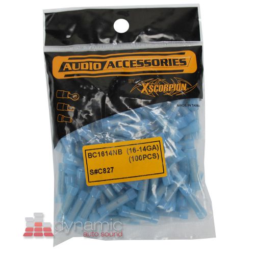 Xscorpion bc1614nb 100 pack of 16/14 gauge pro nylon blue wire butt connectors