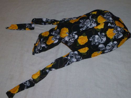 Bahama cools yellow rose &amp; skull cool down beanie cap just add water, then wear!