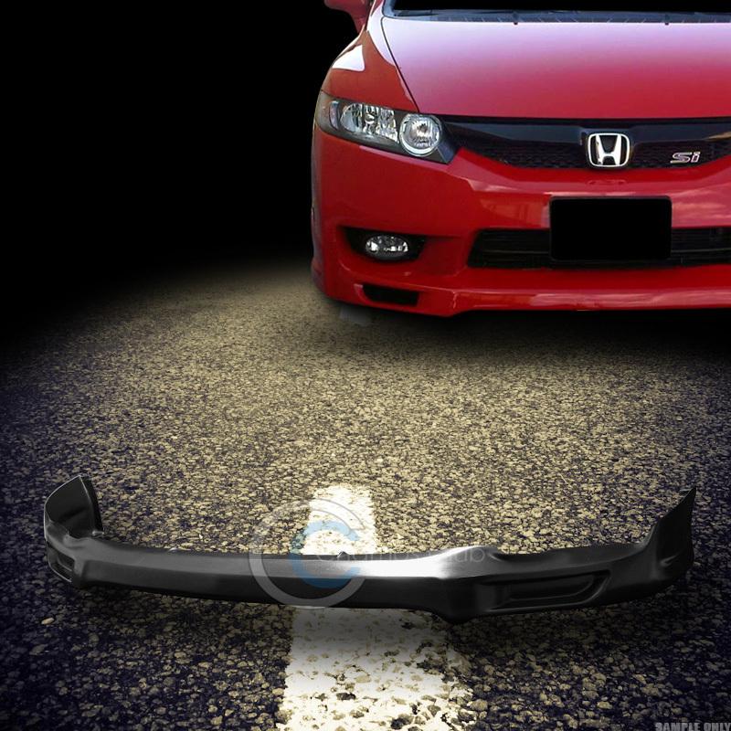 Blk mu-sport pu urethane front bumper spoiler lip body kit 06-08 honda civic 2dr