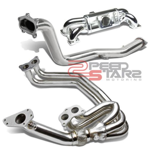 For wrx/sti gd/gg ej20/ej25 1-pc exhaust header+turbo downpipe+intake manifold