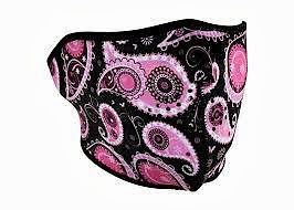 Zan headgear adult neoprene &#039;paisley&#039; design half mask purple wnfm162h