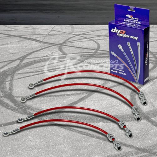 High performance stainless steel braided brake line 85-89 toyota mr2 aw11 red