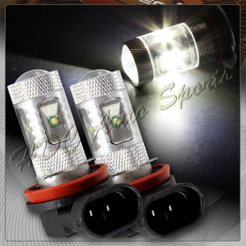 2x acura bmw chevrolet h11 white 6 led 30w projector low beam fog light bulbs