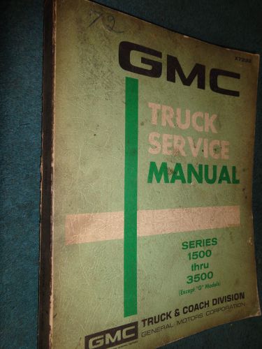 1972 gmc truck shop manual / orig. pickup jimmy suburban panel service book