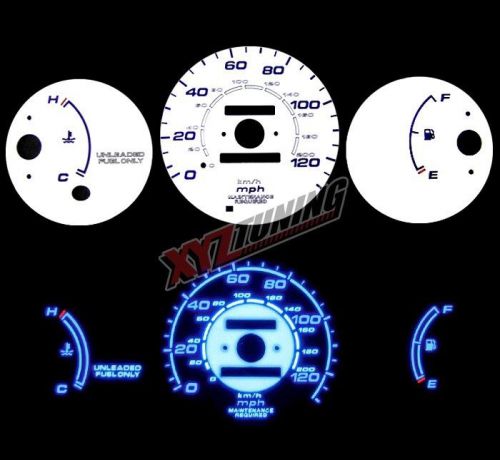 Blue reverse el indiglo glow white gauge face for 96-00 civic cx/dx mt no rpm