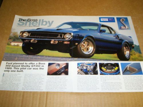 1969 ford shelby boss 302 gt350 mustang magazine article