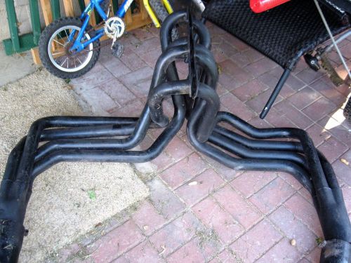 Used 1968 - 69 corvette stingray exhaust headers with side pipes black sbc loud