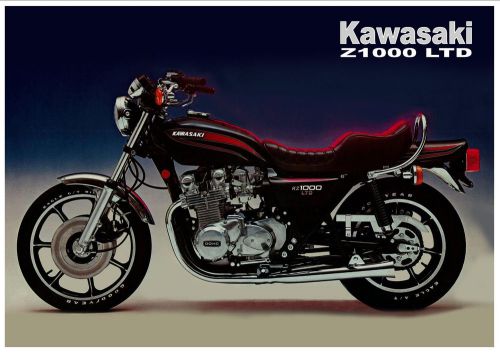 Kawasaki poster kz1000 ltd z1000 1977 1978 suitable to frame