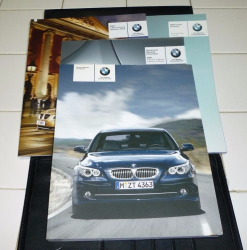 2009 bmw 5-series 528i 535i 550i owners manual set 09 528 535 550 i guide  +case