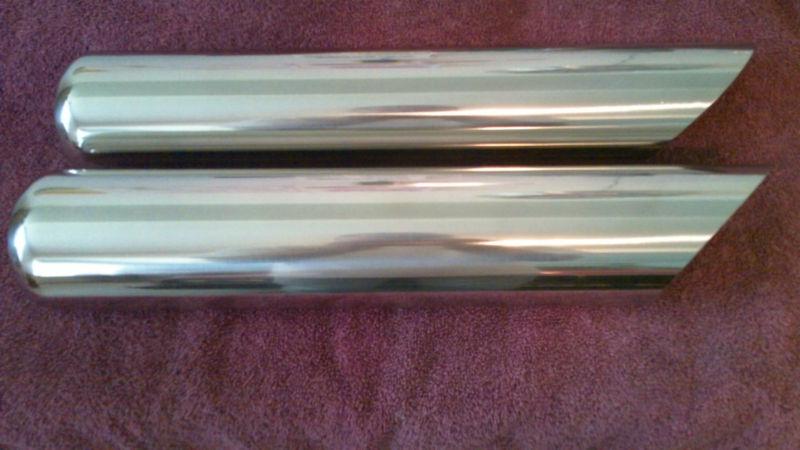 New (pair) of chrome plated exhaust tips 3" x 16" x  2.25"  inch inlet