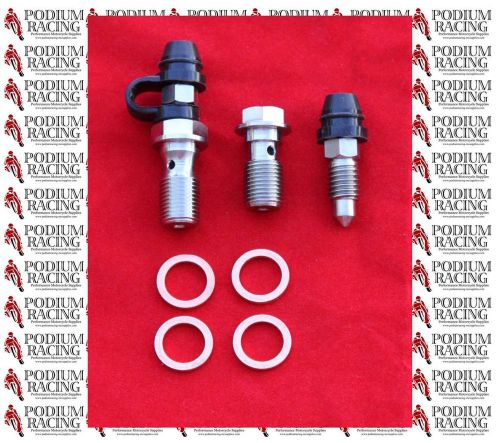 Ducati silver titanium clutch banjo bolts &amp; bleed nipple set monster all models