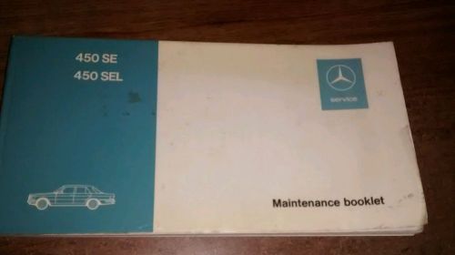 1972 mercedes benz 450se 450 sel maintenance booklet