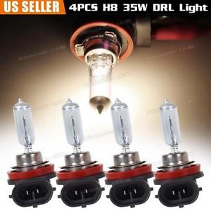 H8 12v 35w halogen bulb white xenon light daytime running lights x4