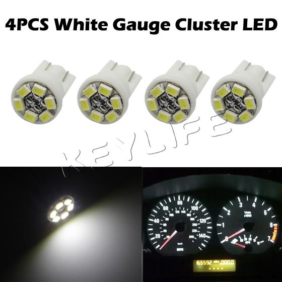 4x white 168 194 t10 wedge gauge cluster intrusmental speedometer led light bulb