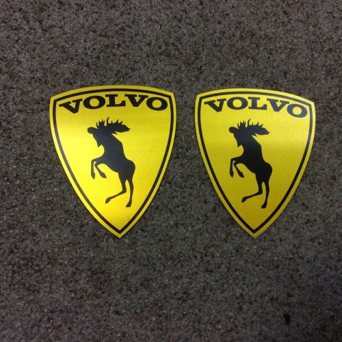 Moose volvo set 2 pieces aluminum car stickers size 2.68&#034;x2.20&#034; thickness 0.02&#034;