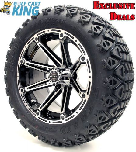 14&#034; madjax element machine/black wheel and 23x10-14 golf cart 4-ply tire combo