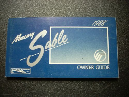 1988 88 mercury sable owners manual guide