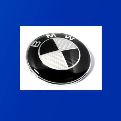 Euro style black white carbon hood trunk bmw roundel 73mm 3 5 7 series 1 pcs