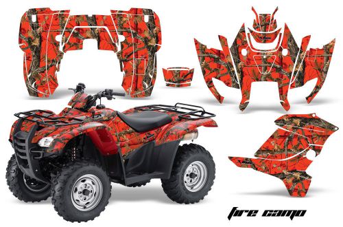 Honda rancher &amp; at amr racing graphics sticker kits 07-13 quad atv decals fire