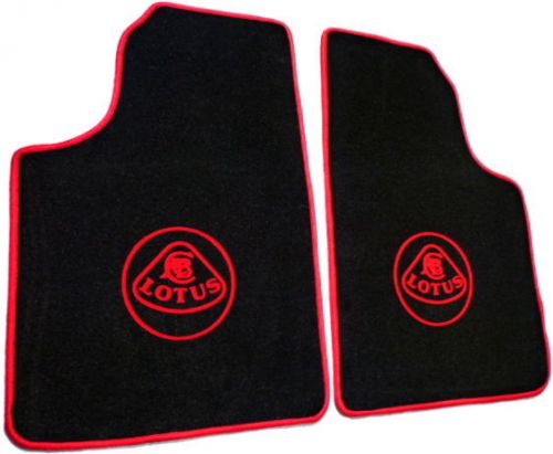 Black/red vel. floor mats for lotus esprit s1 + s2 lhd + rhd