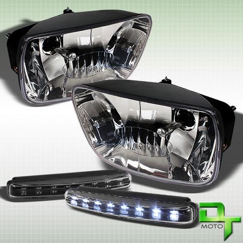 02-09 chevy trail blazer clear replacement fog lights pair set+led bumper lamp