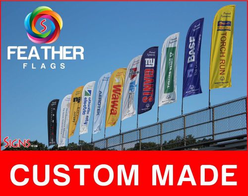 15&#039; full color custom swooper advertising flag feather banner + pole &amp; spike