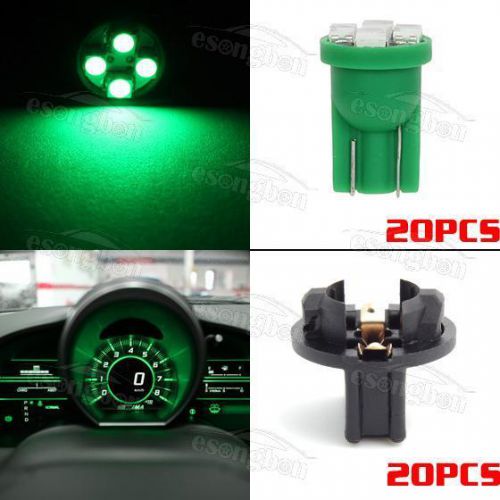 20x green pc168 smd instrument panel led light bulbs t10 twist lock socket