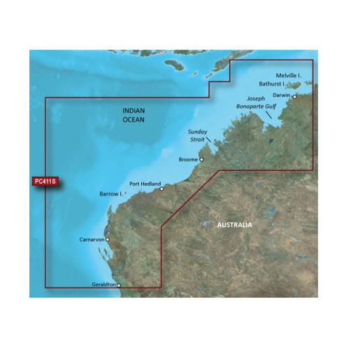 New garmin bluechart&amp;reg; g2 - hxpc411s - geraldton to darwin - microsd&amp;trade;/s