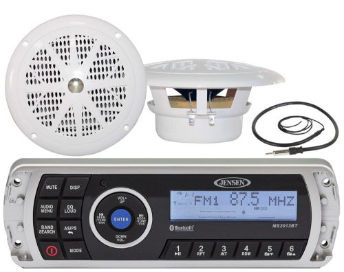 Jensen marine bluetooth usb am fm radio,4&#034;white marine speakers&amp; marine antenna