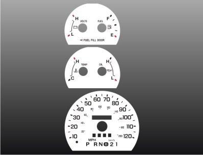 1998-2005 crown victoria 120 mph instrument cluster white face gauges 98-05