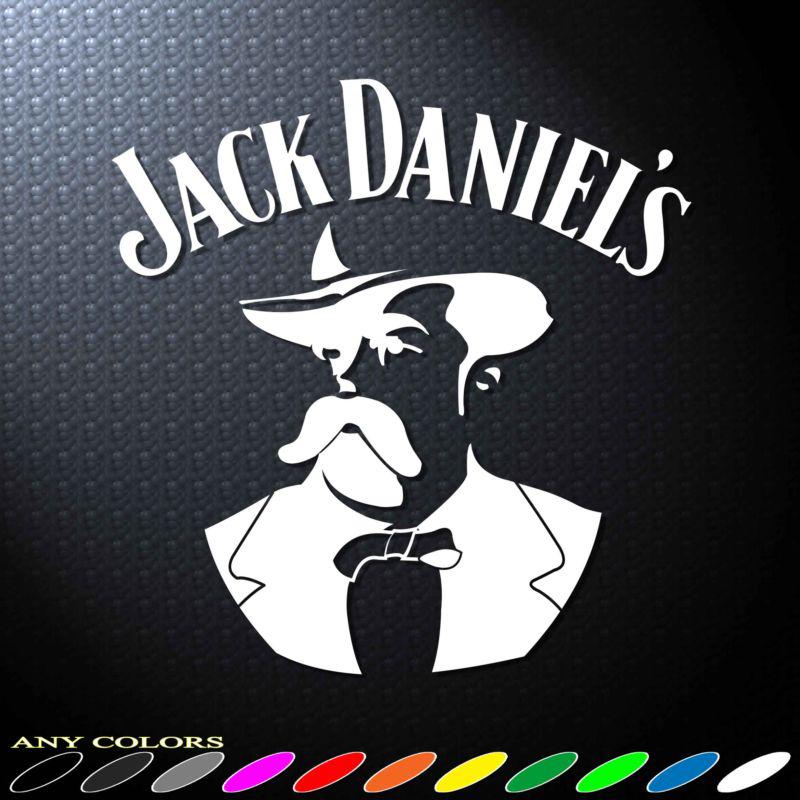 6.0"x1p. vintage jack daniel's face racing sticker die cut wall truck car bike