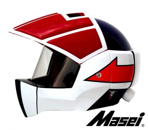 Masei 911 red blue white bike racing macross robotech motorcycle helmets icon