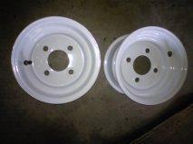 8x5.375 white trailer wheel rim snowmobile 4/4 4 bolt pattern