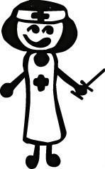 Vinyl stick people family car wall decal sticker top #1quality girl nurse/doctor